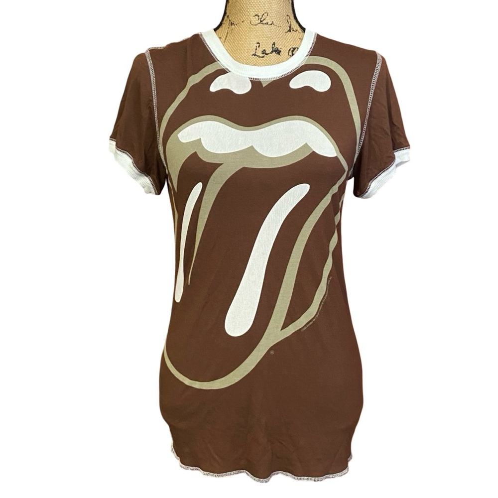Vintage Rolling Stones Brown Concert Tee Size Large